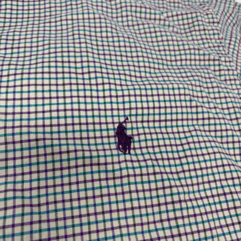 Polo Ralph Lauren XL‎ Blue Purple Multicolor Long Sleeve Button Up Shirt